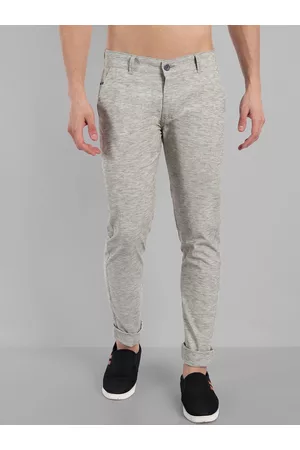 Majestic Smart Self Designed Mid Rise Slim Fit Trousers