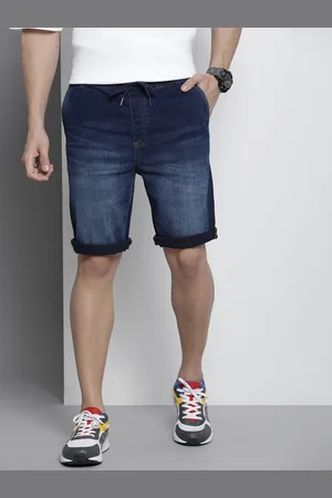 The Indian Garage Co Men Solid Denim Shorts