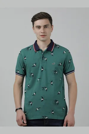 Crocodile Conversational Printed Polo Collar Slim Fit Cotton T-shirt