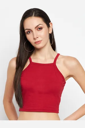 BRINN Shoulder Straps Fitted Crop Top