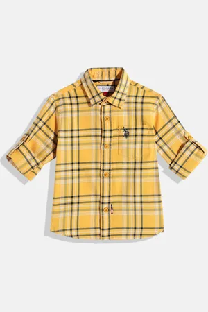 Ralph Lauren Boys Yellow Tartan Checked Pure Cotton Casual Shirt