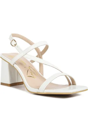 London Rag Open Toe Block Heels With Buckles