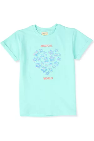Gini and Jony Girls Floral Printed Cotton T-shirts
