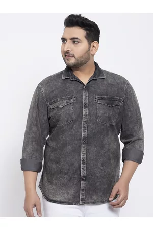 Pluss Men Regular Fit Denim Shirt