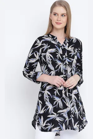 Oxolloxo Women Black Printed Casual Tunic