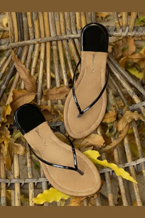 Shoetopia Girls Black Solid Open Toe Flats