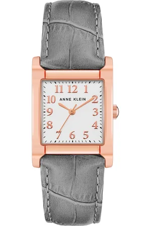 Anne Klein Women Grey Dial Leather Textured Straps Analogue Watch AK3888RGGY
