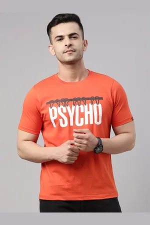 Bushirt Men Orange Printed Pure Cotton T-shirt