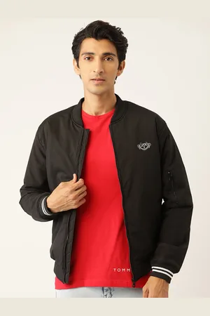 Leather Retail Men Black Bomber Jacket