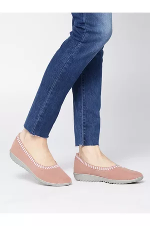 Marc Loire Women Peach-Coloured Woven Design Ballerinas