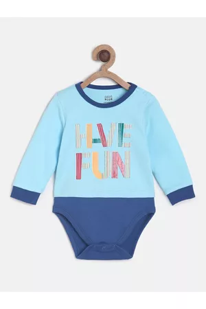 MINI KLUB Boys Pack of 2 Blue & Navy Blue Printed Body Suits with Bottoms