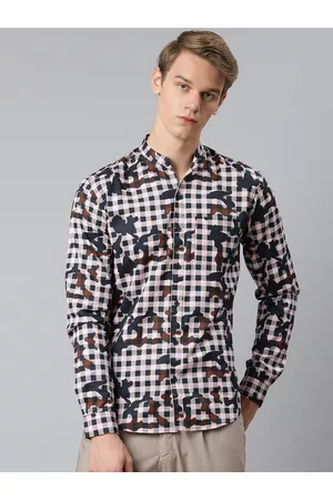 Hubberholme Men Pink & Black Pure Cotton Checked Casual Shirt