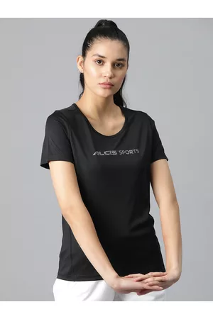 Alcis Typography Printed Anti Static Slim Fit Sports T-shirt