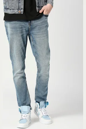 LOVEGEN Men Clean Look Whiskers Heavy Fade Slim Fit Stretchable Jeans