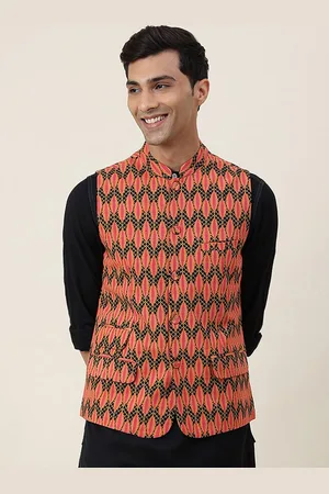 Fabindia Printed Pure Cotton Nehru Jacket