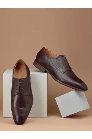 Ruosh Men Textured Leather Formal Derbys