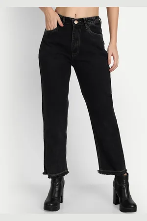 AngelFab Women Jean Straight Fit High-Rise Cotton Jeans
