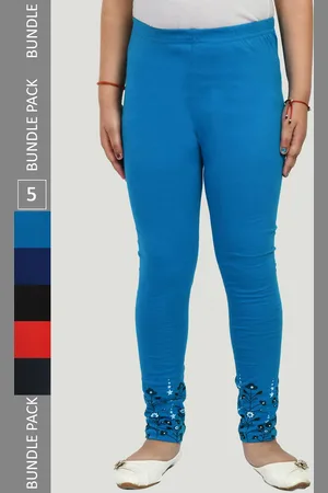 IndiWeaves Girls Pack Of 5 Printed Skin friendly dyes Pure Cotton Ankle Length Leggings