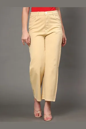 AngelFab Women High-Rise Clean Look Cotton Relaxed Fit Jeans