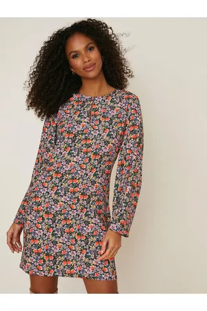 Dorothy Perkins Keyhole Floral Print Flared Sleeve Shift Mini Dress