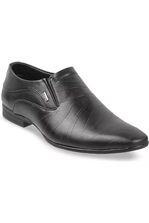 Metro Men Textured Formal Slip-On Shoes
