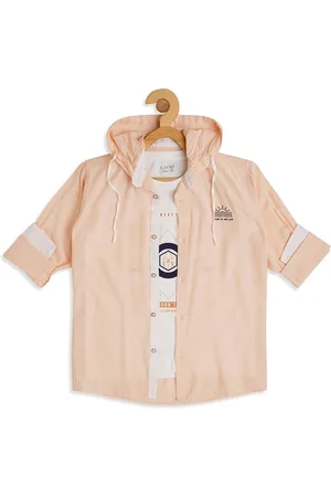 CAVIO Boys Hooded Long Sleeves Cotton Casual Shirt & T-Shirt