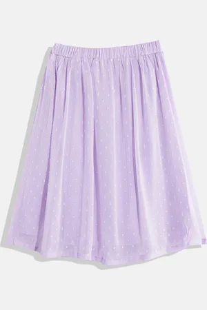 MANGO Girls Dobby Weave Striped Skirt