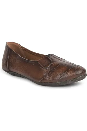 Liberty Women Tan Textured Leather Slip-On Loafers