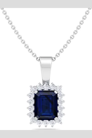 Inddus 925 Sterling Silver Rhodium-Plated CZ Studded Pendant With Chain.