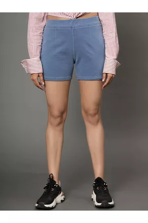AngelFab Women High-Rise Denim Shorts