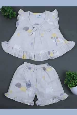 Baby Moo Kids Girls Geometric Printed Top with Shorts