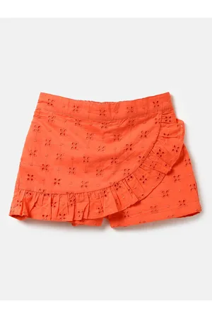Benetton Girls Self Design Pure Cotton Shorts