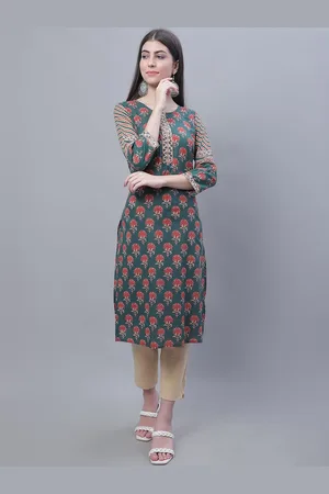 CANTABIL Floral Printed Sequinned Kurta