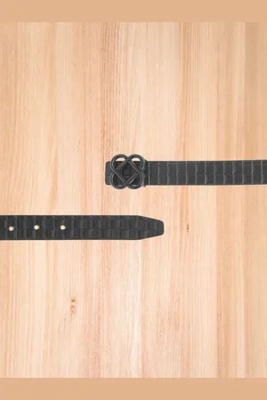 Calvadoss Girls Textured Leather Slim Belt