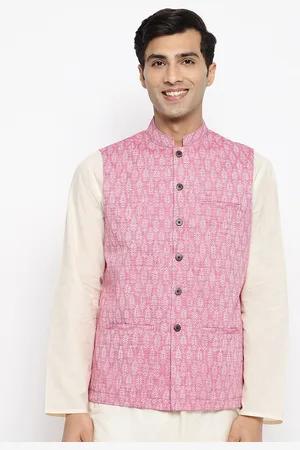 Fabindia Ethnic Motifs Printed Pure Cotton Nehru Jackets