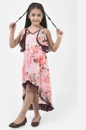 Eavan Girls Floral Printed Georgette Fit & Flare Dress