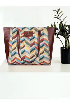 THE CLOWNFISH Valentine Geometric Printed Structured Tote Bag