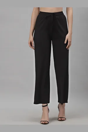 NEUDIS Women Black Relaxed Straight Fit Trousers