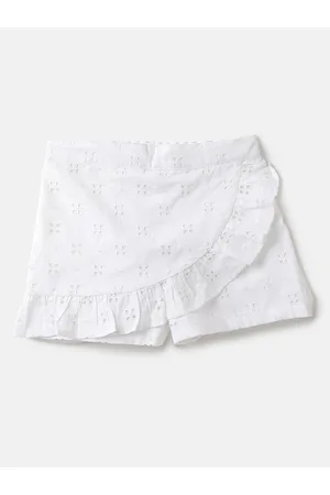 Benetton Girls Self Design Pure Cotton Shorts