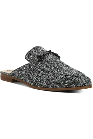 London Rag Women Buckled Woven Design Mules