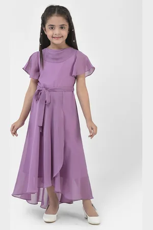 Eavan Girls Flutter Sleeve Georgette Maxi Dress