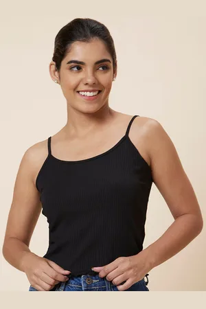Globus Black Shoulder Straps Crop Top