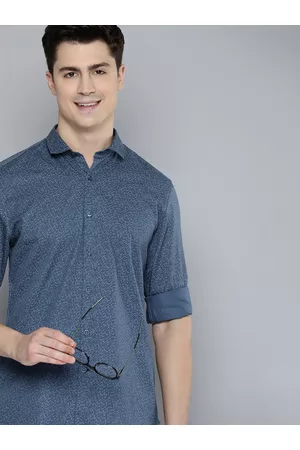 Mast & Harbour Men Blue Standard Opaque Printed Casual Shirt