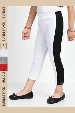 IndiWeaves Girls Pack Of 3 Colorblocked Mid-Rise Pure Cotton Capris