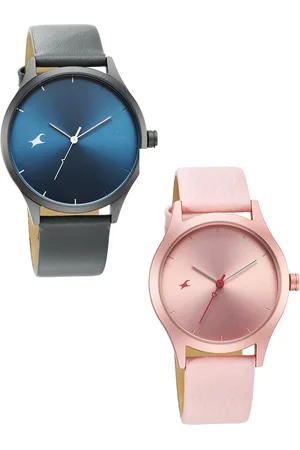 Fastrack Set of 2 Aluminium Dial & Pink Leather Straps Analogue Watch 6803168033AL02