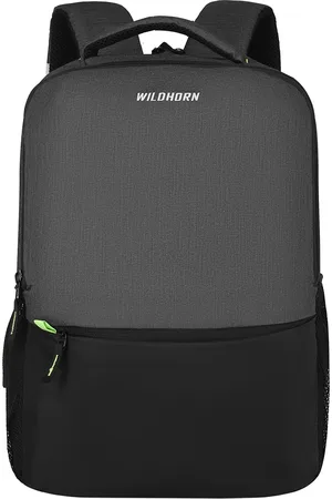 WildHorn Unisex Grey & Black Colourblocked Backpack