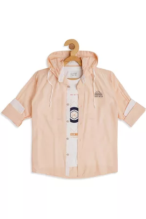 CAVIO Boys Hooded Long Sleeves Cotton Casual Shirt & T-Shirt