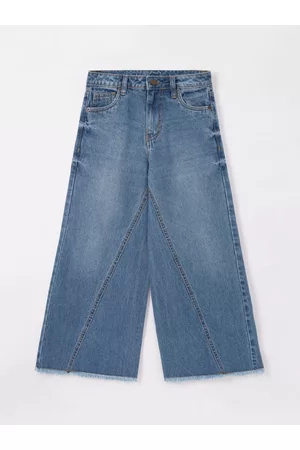 edheads Girls Mid-Rise Wide Leg Heavy Fade Clean Look Stretchable Jeans