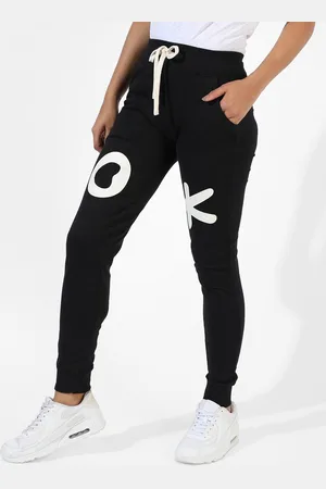 Campus Women Typography Printed Cotton Dry Fit Joggers