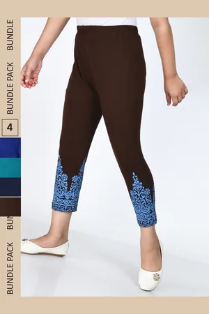 IndiWeaves Girls Pack of 4 Mid-Rise Cotton Capris